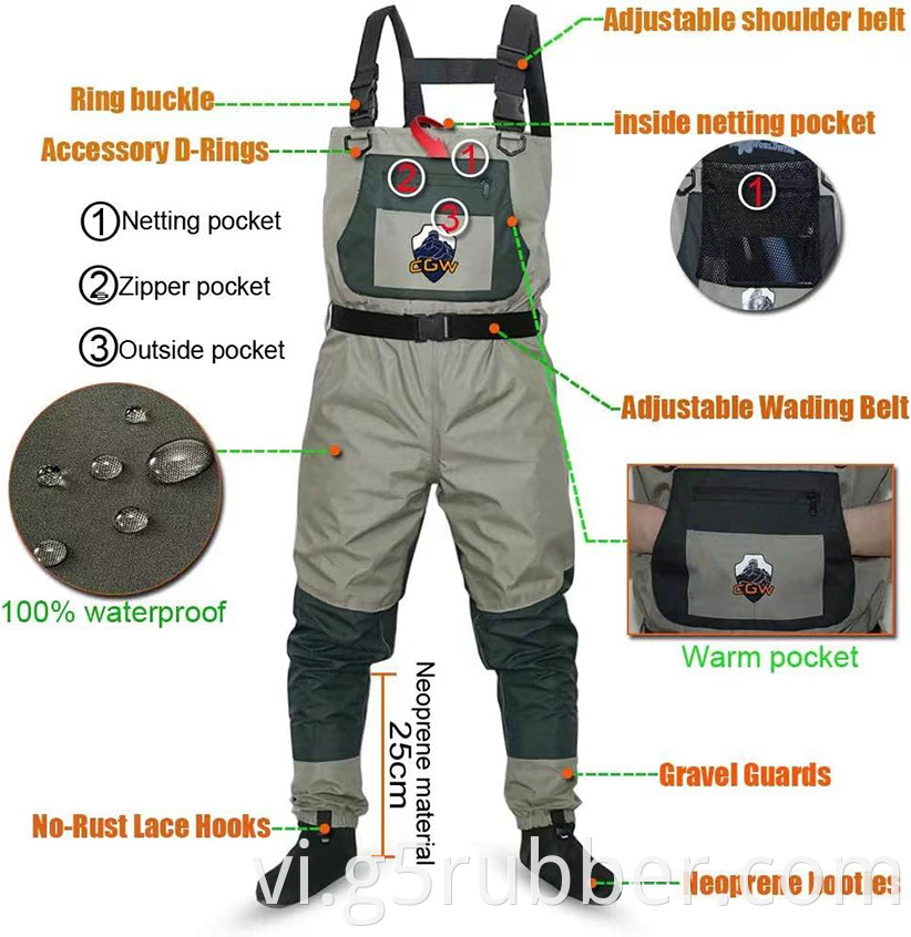 Mens Womens Breathable Waterproof Wader